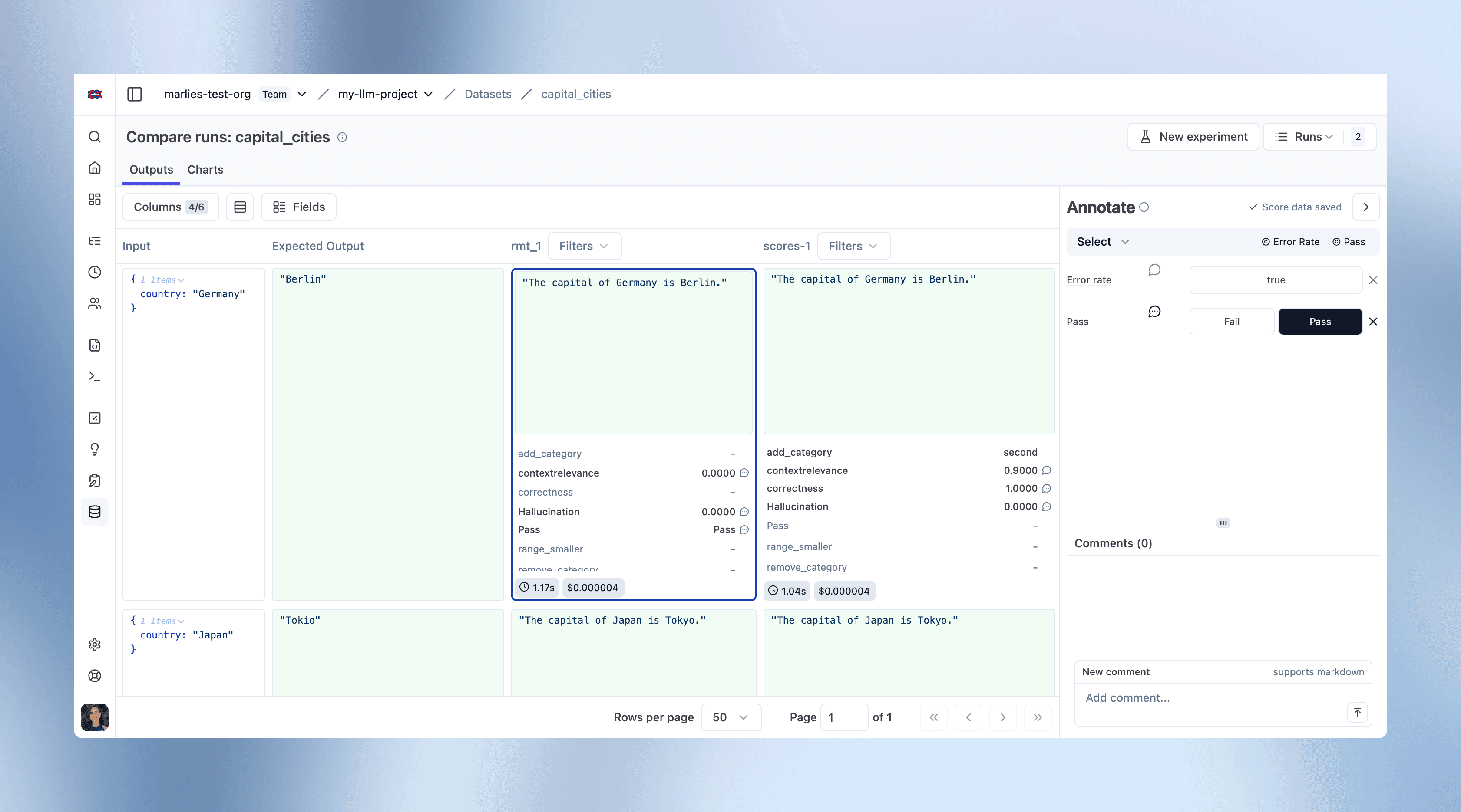 Annotate Directly from Experiment Compare View